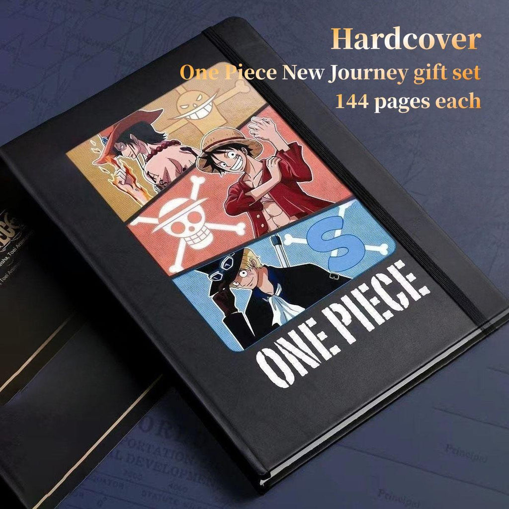 One Piece Monkey D Luffy Sabo Deluxe Stationery Kit, Hardcover Journal Gel Pen Anime Gift Box for Students