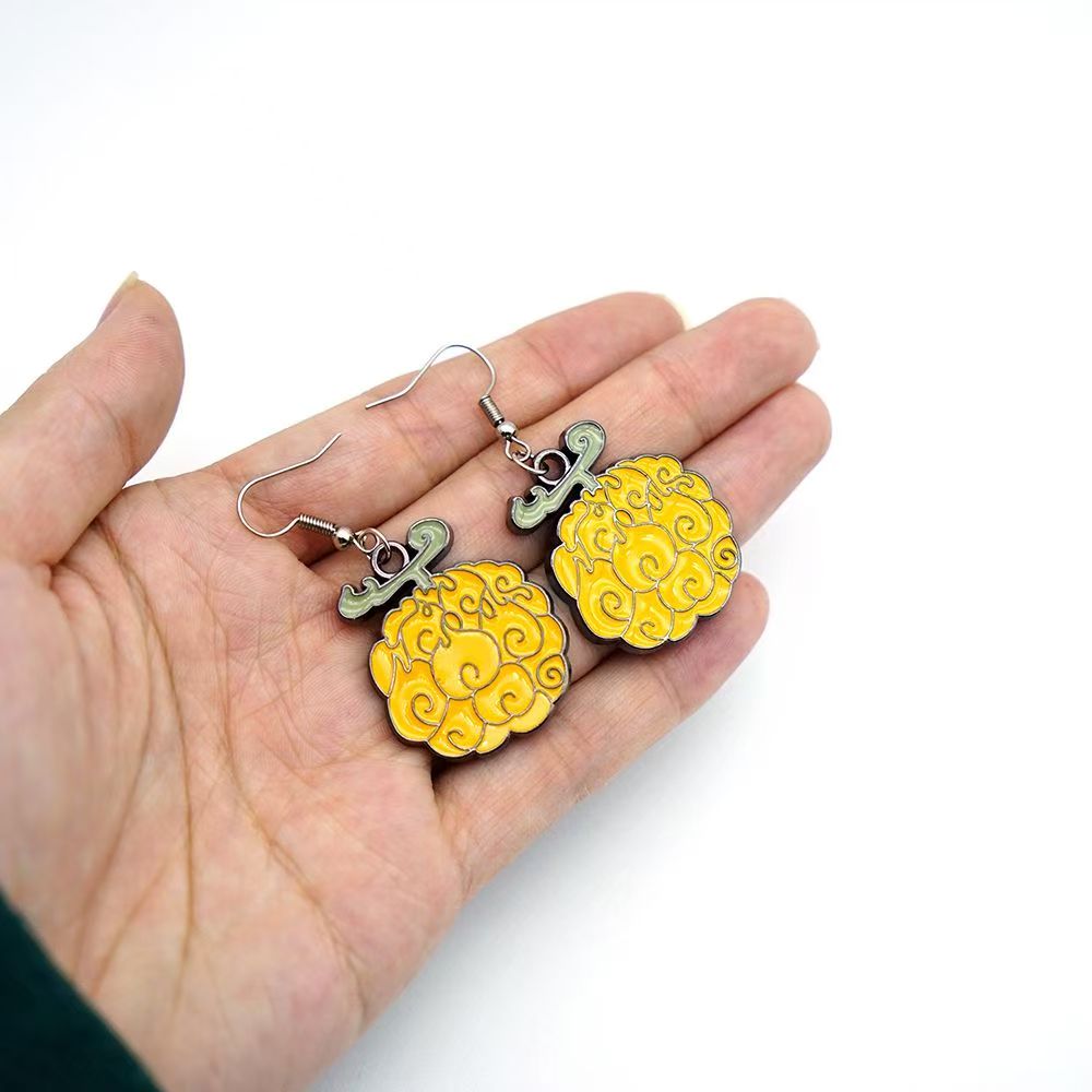 One Piece Ace Flame Flame Fruit Devil Fruit Enamel Dangle Earrings
