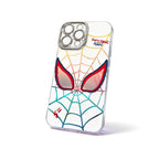 Marvel Spider‑Man Cartoon Web Graphic iPhone Phone Case, 3‑In‑1 Removable Electroplated Lens Frame Protective Phone Cover, Airbag Anti‑Drop Shockproof Phone Shell, 3 Lens Style Options Available