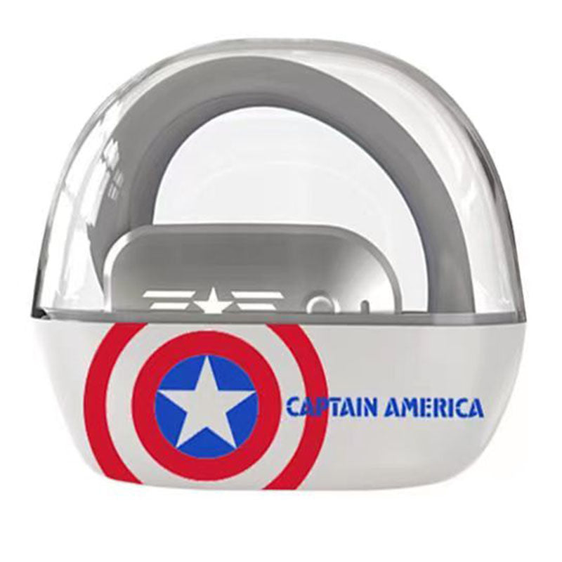 Marvel Iron Man Captain America Open-Ear Wireless Earbuds, Avengers Bluetooth 5.3 Air Conduction Headphones