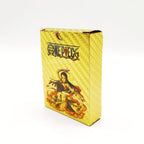 One Piece Monkey D Luffy Roronoa Zoro Gold Foil Collectible Trading Cards Box Set, Anime Character Waterproof Gold Plated TCG Game Cards