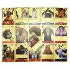 One Piece Monkey D Luffy Roronoa Zoro Gold Foil Collectible Trading Cards Box Set, Anime Character Waterproof Gold Plated TCG Game Cards