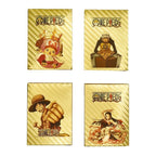 One Piece Monkey D Luffy Roronoa Zoro Gold Foil Collectible Trading Cards Box Set, Anime Character Waterproof Gold Plated TCG Game Cards
