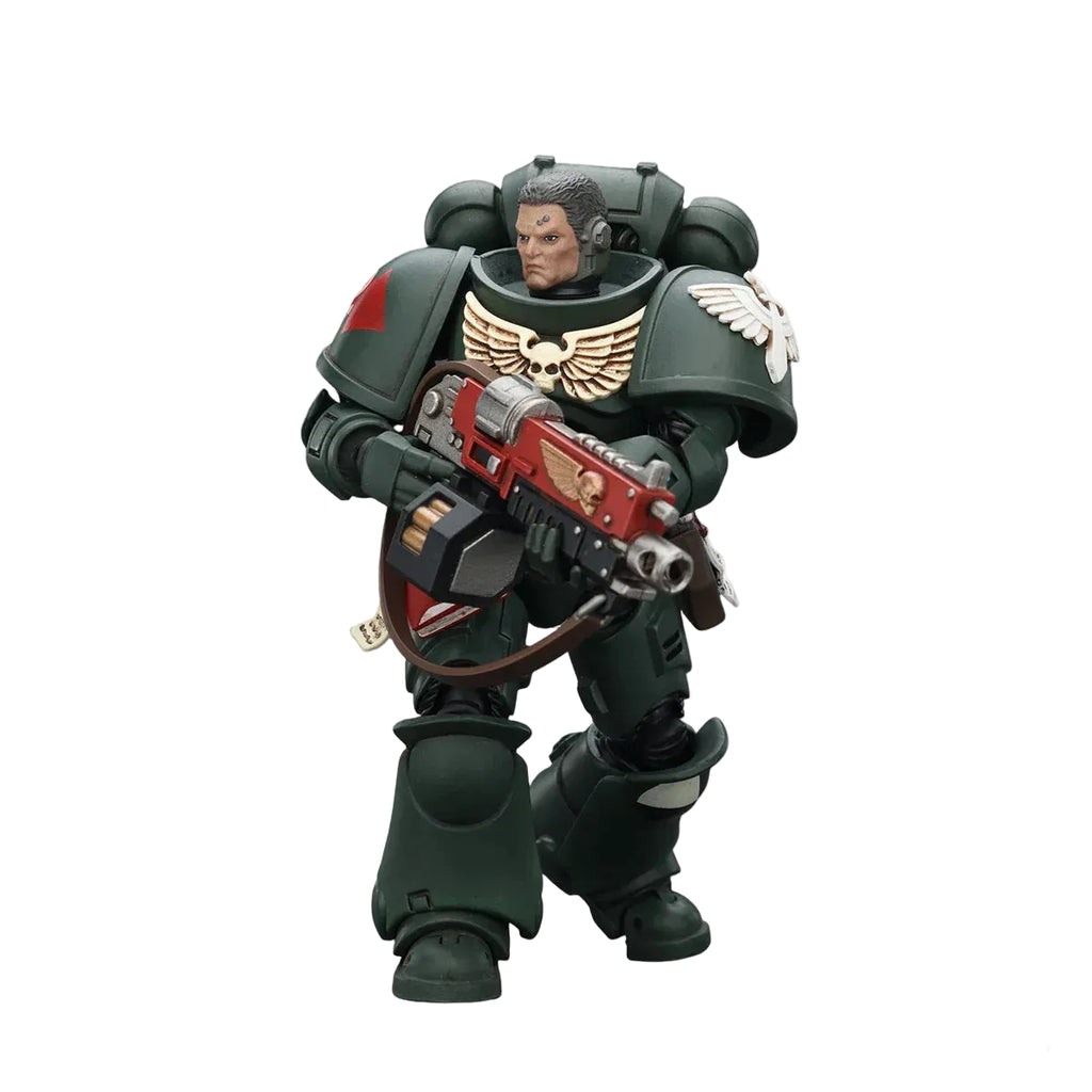Toy figure of a robot in a dynamic pose with a dark background