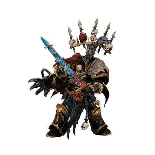 Toy figure with detailed armor and weapons, branded with JoyToy and Warhammer logos.