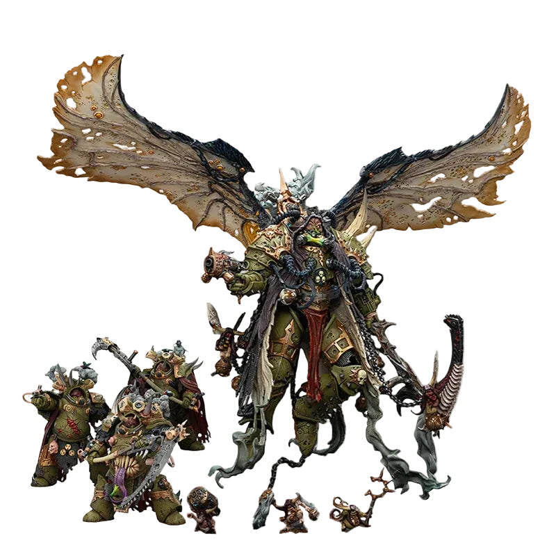 Warhammer 40,000 figurine with detailed armor and wings, featuring Joytoy branding.