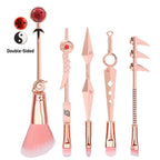 Naruto Gaara Anime Makeup Brush Set, Akatsuki Kunai Sharingan Cosmetic Brushes with Storage Bag