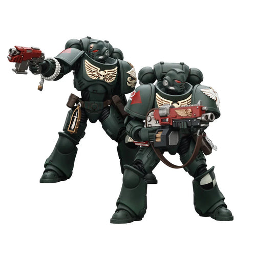 Two action figures from Warhammer 40k with Joytoy branding on a white background