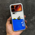 One Piece Thousand Sunny Liquid Quicksand Phone Case, Floating Straw Hat Pirates Design (iPhone 11-17 Pro Max)